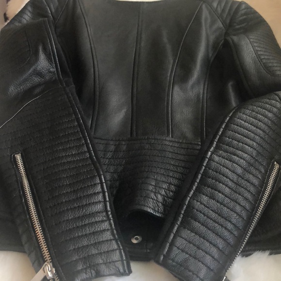 BCBG MAX AZRIA Black Leather Jacket - Picture 5 of 6